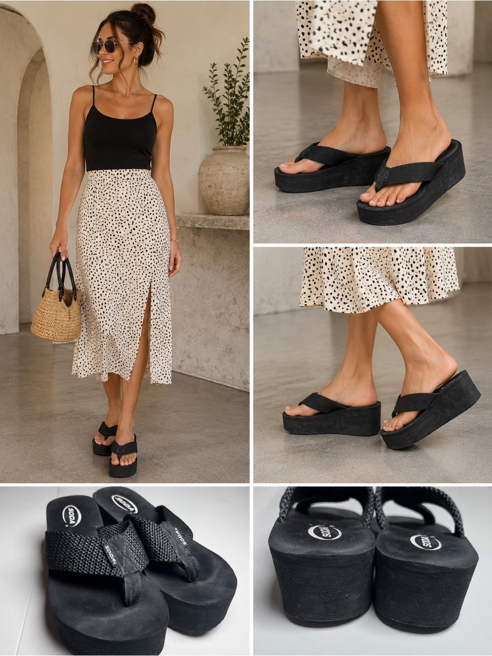 SODA Platform Wedge Flip Flop Sandals – Women’s Size 10